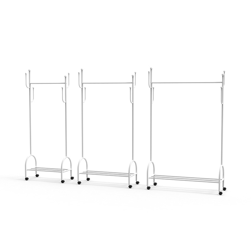 Light Luxury Floor-Standing Household Simple Rack Clothes Rack Creative Balcony Simple Universal Wheel Vertical Clothes Rack