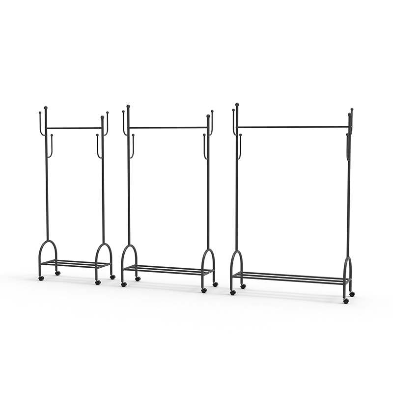 Light Luxury Floor-Standing Household Simple Rack Clothes Rack Creative Balcony Simple Universal Wheel Vertical Clothes Rack